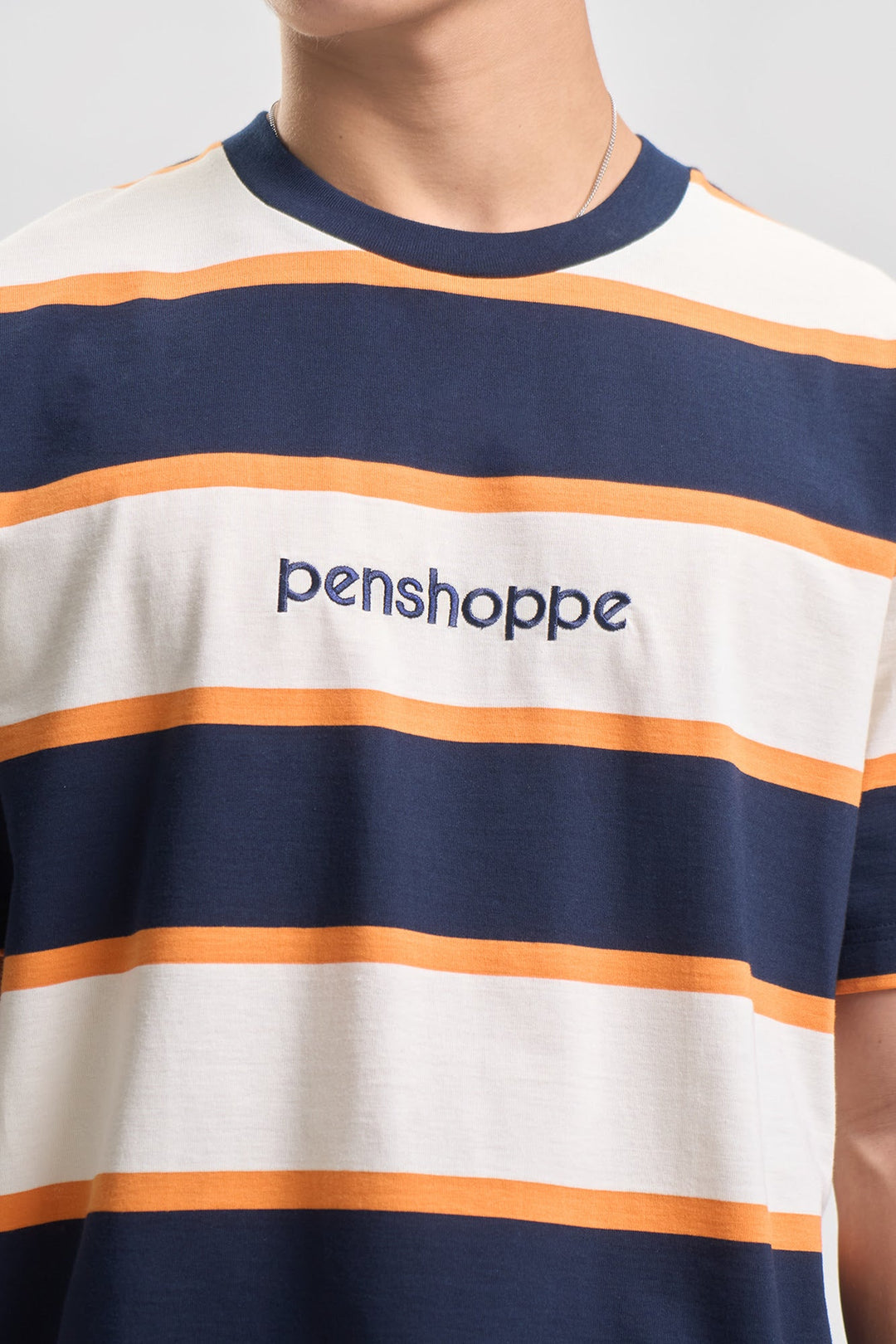 Relaxed Striped T-Shirt with Branding