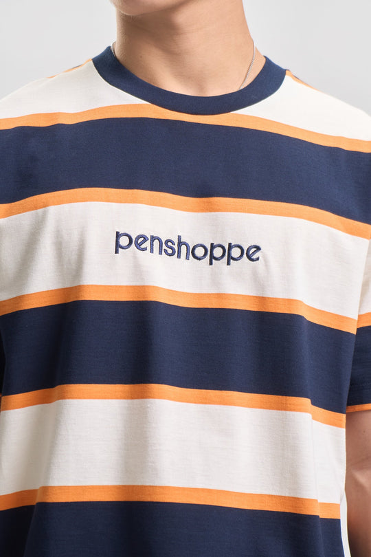 Relaxed Striped T-Shirt with Branding