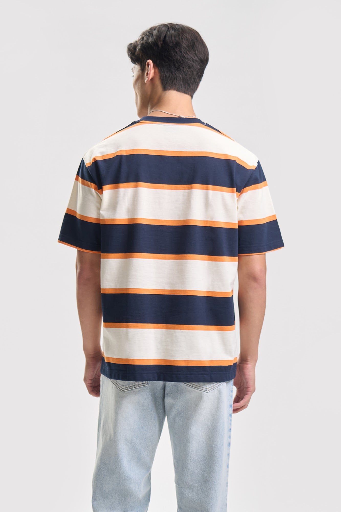 Relaxed Striped T-Shirt with Branding