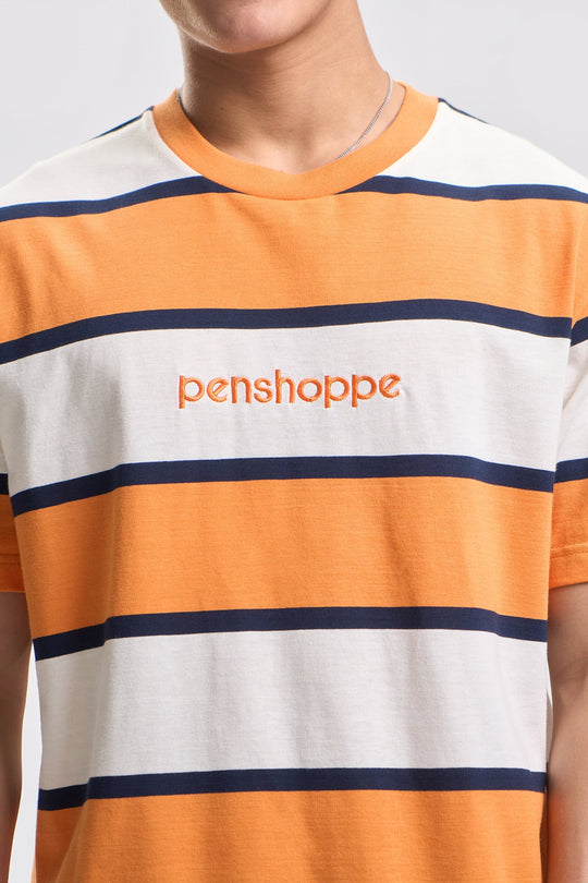 Relaxed Striped T-Shirt with Branding