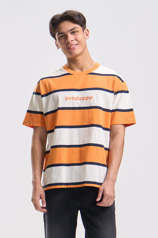 Relaxed Striped T-Shirt with Branding