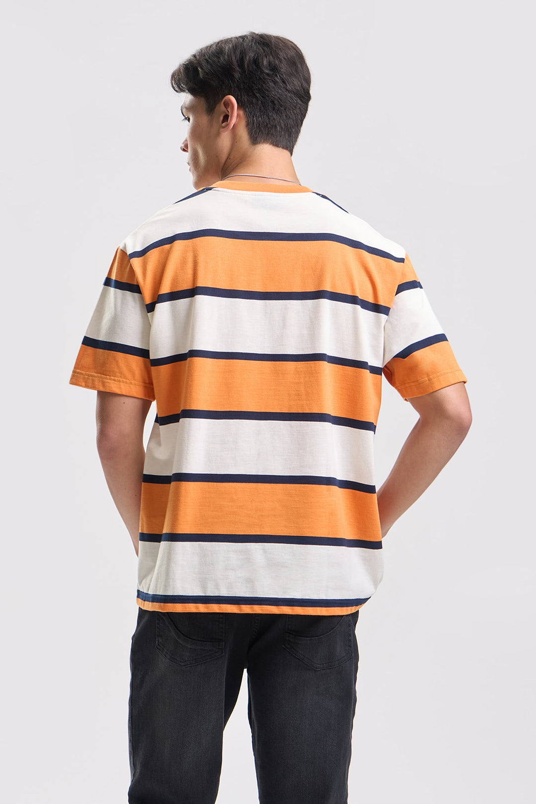 Relaxed Striped T-Shirt with Branding