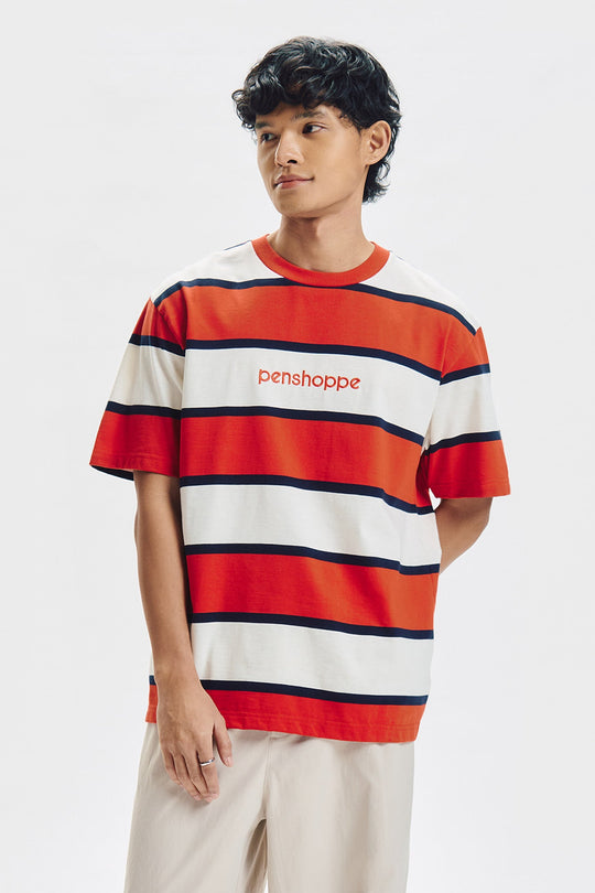 Relaxed Striped T-Shirt with Branding