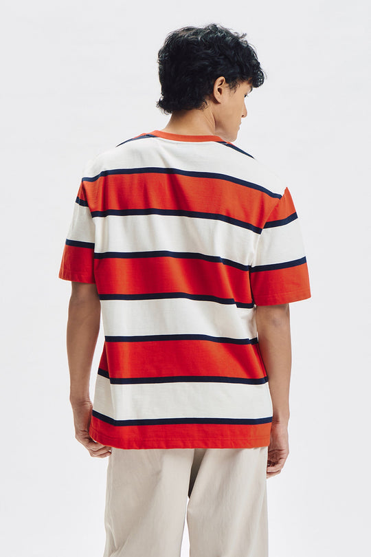 Relaxed Striped T-Shirt with Branding