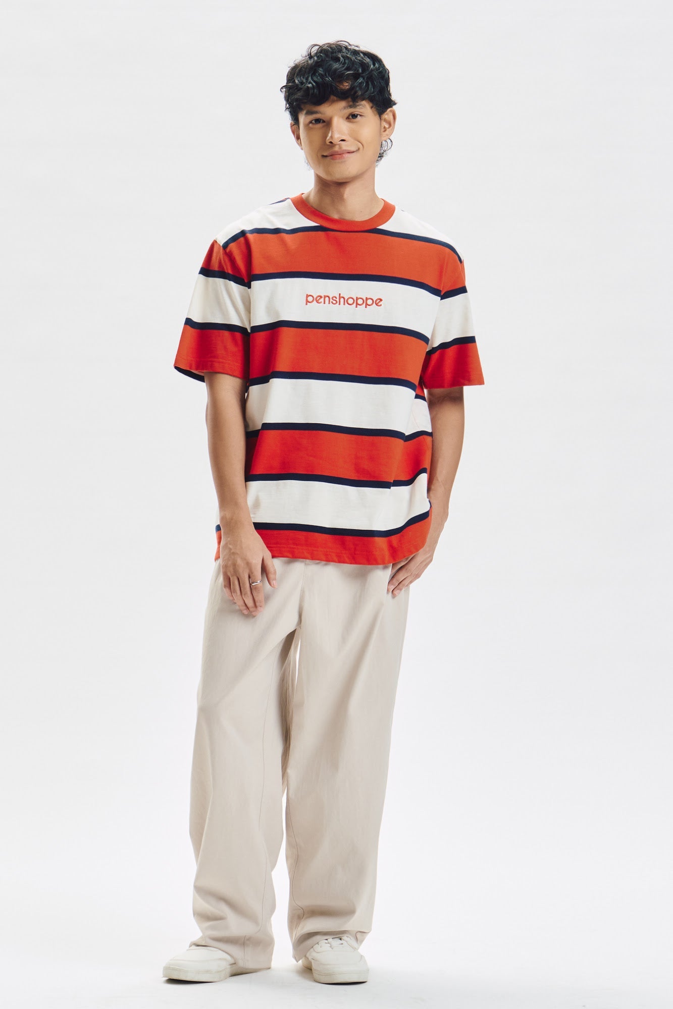 Relaxed Striped T-Shirt with Branding