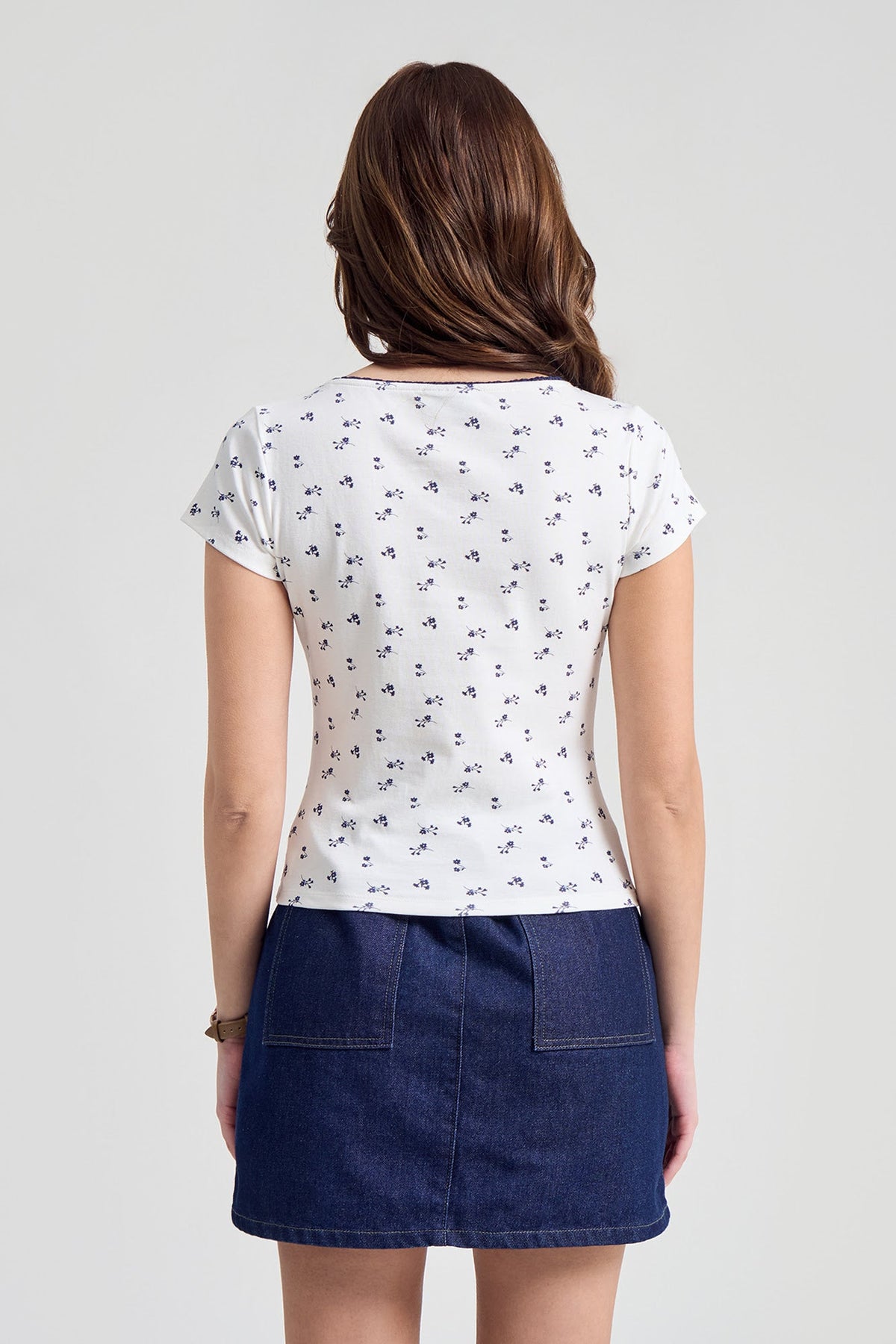 Floral All-Over Print Slim Fit Top
