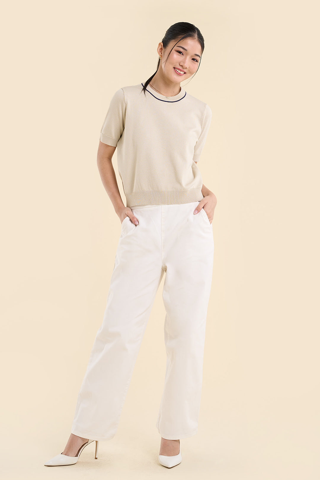 Dress Code Relaxed Fit Top with Contrast Detail