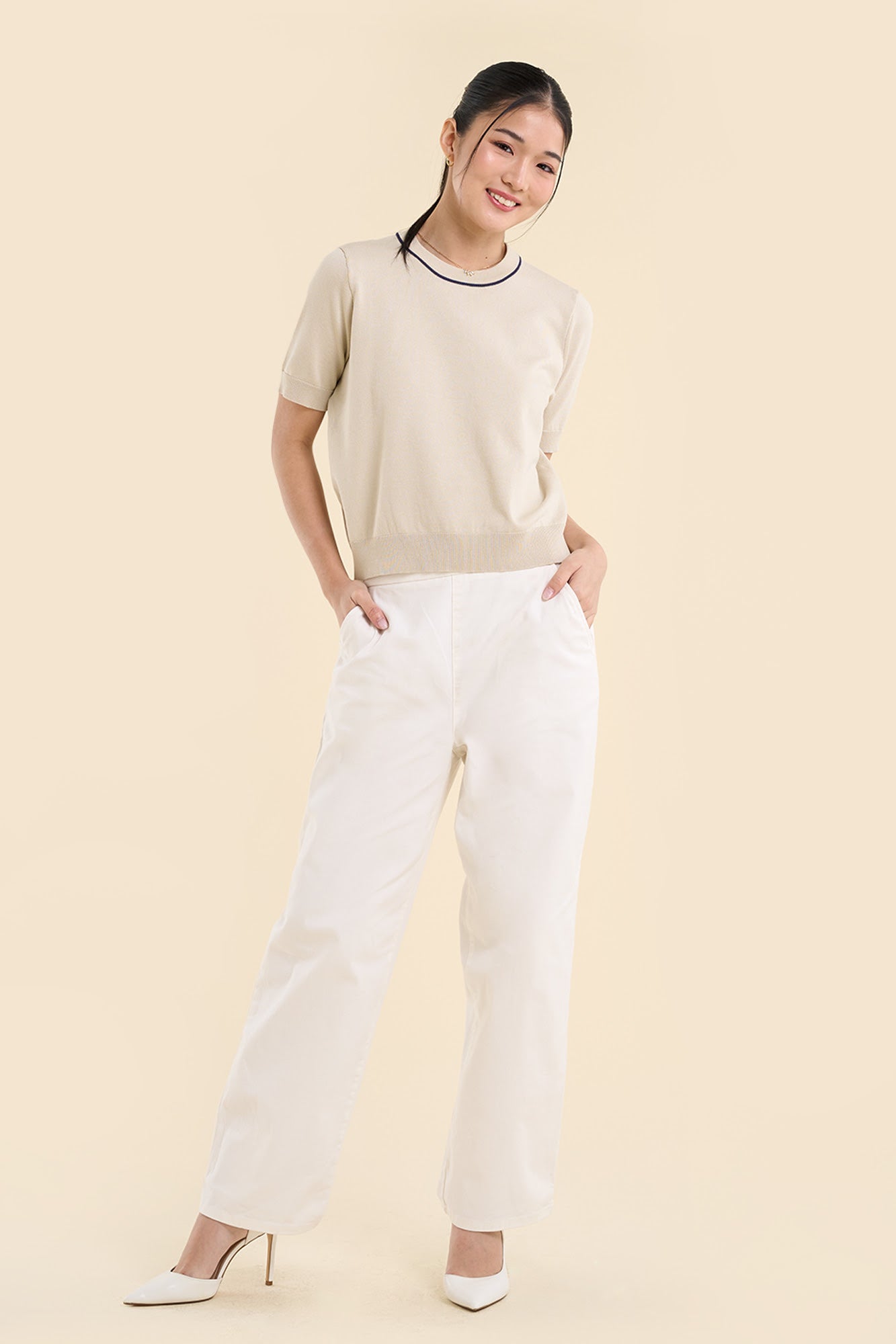 Dress Code Relaxed Fit Top with Contrast Detail