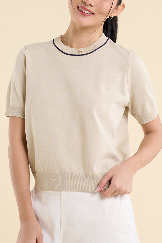 Dress Code Relaxed Fit Top with Contrast Detail