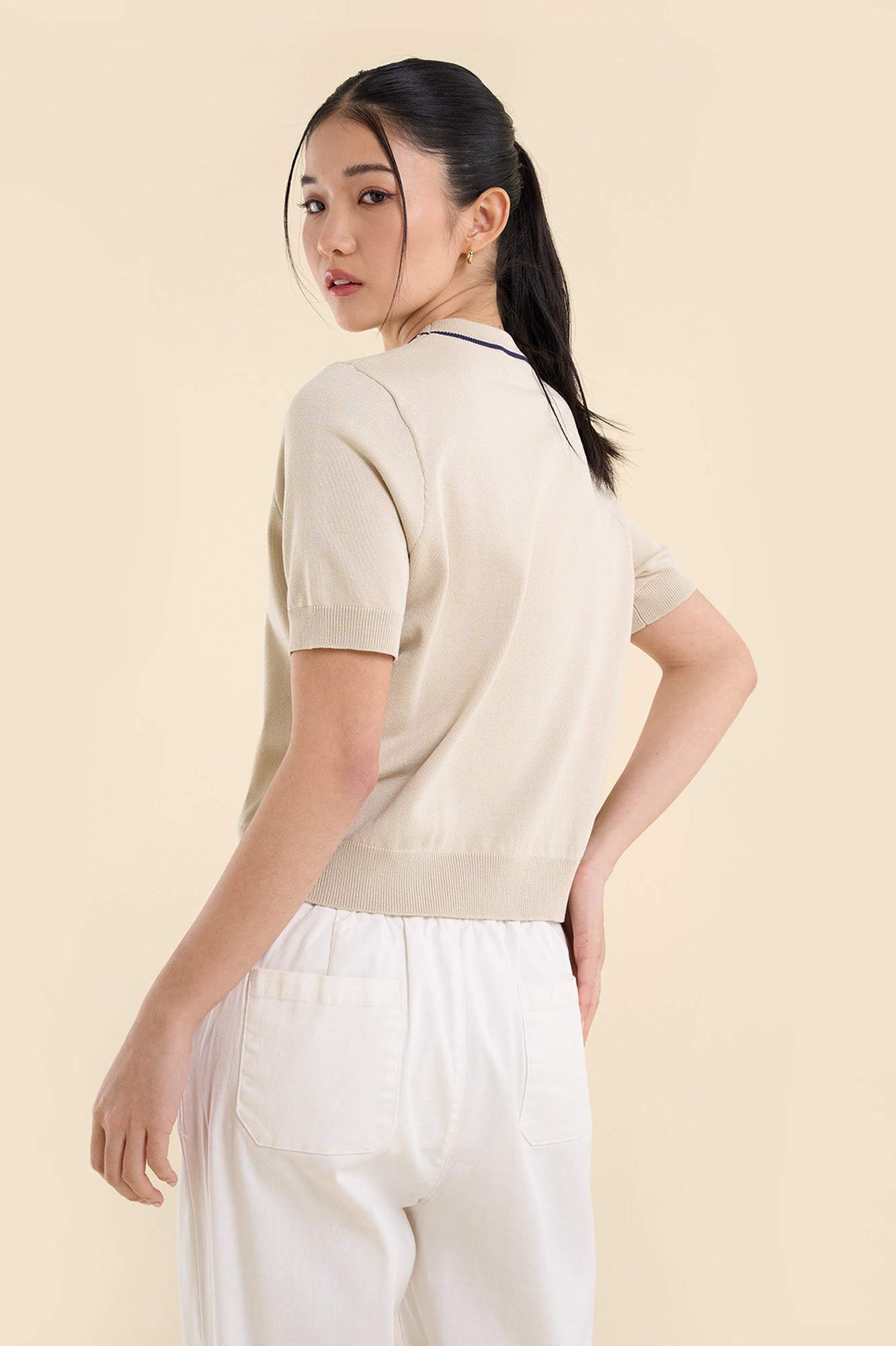 Dress Code Relaxed Fit Top with Contrast Detail