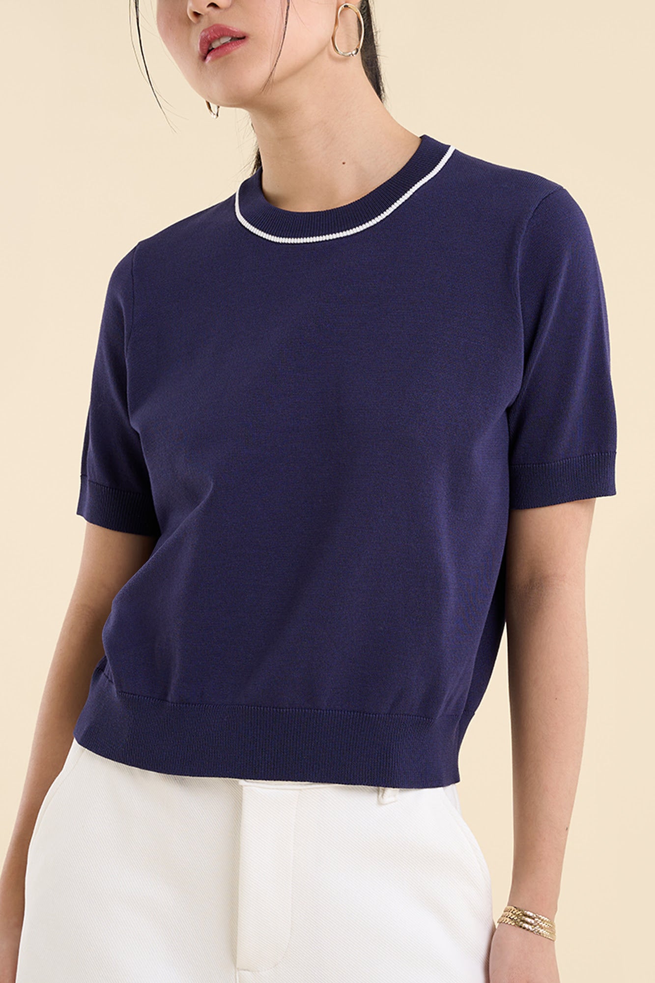 Dress Code Relaxed Fit Top with Contrast Detail