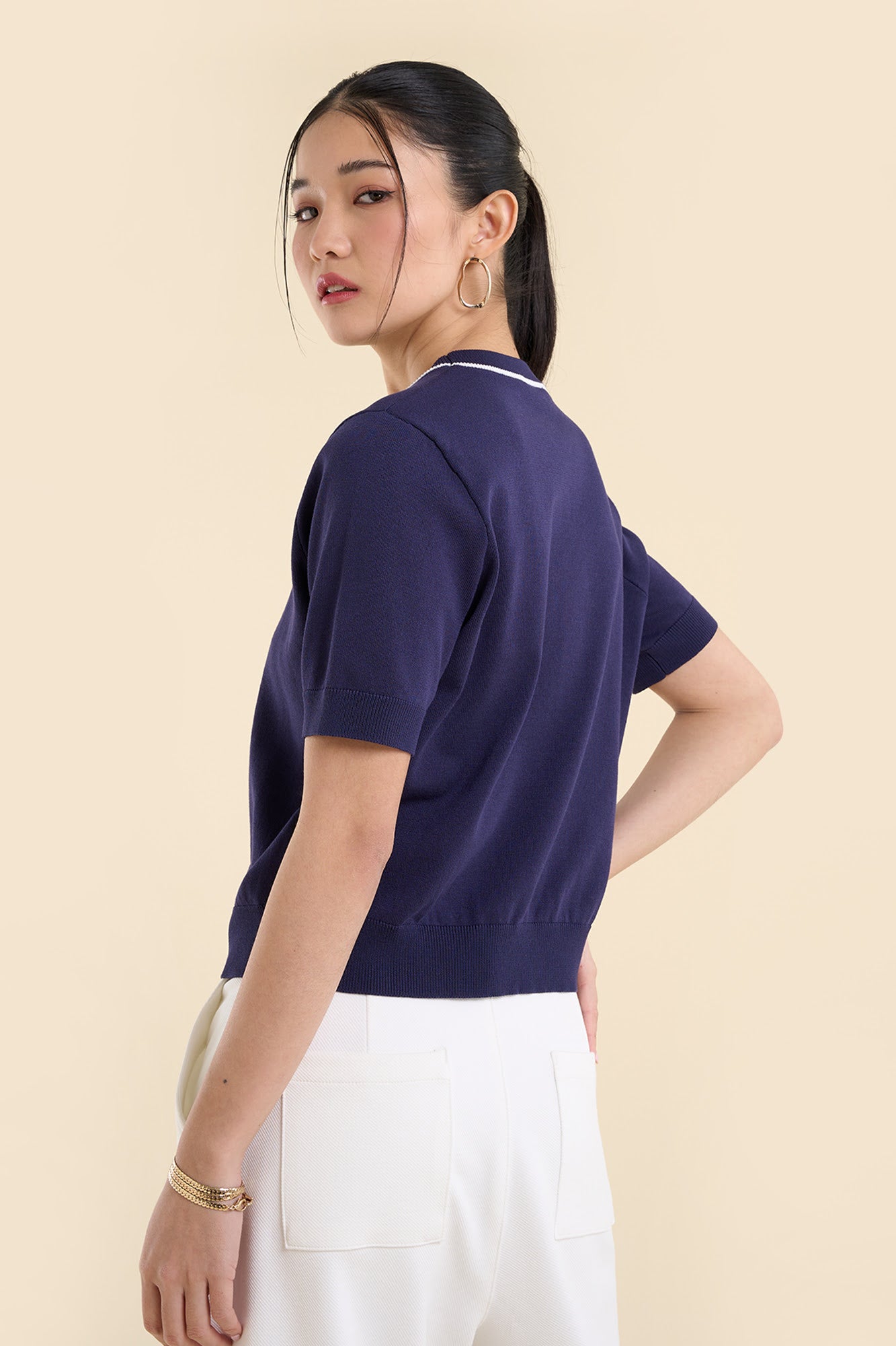 Dress Code Relaxed Fit Top with Contrast Detail