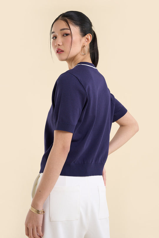 Dress Code Relaxed Fit Top with Contrast Detail