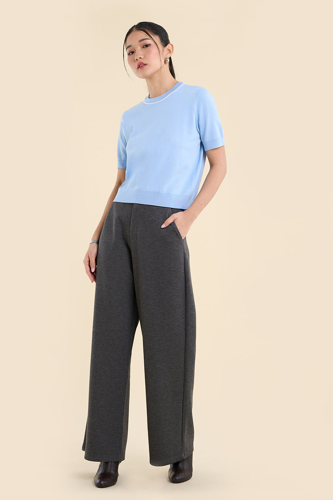 Dress Code Relaxed Fit Top with Contrast Detail