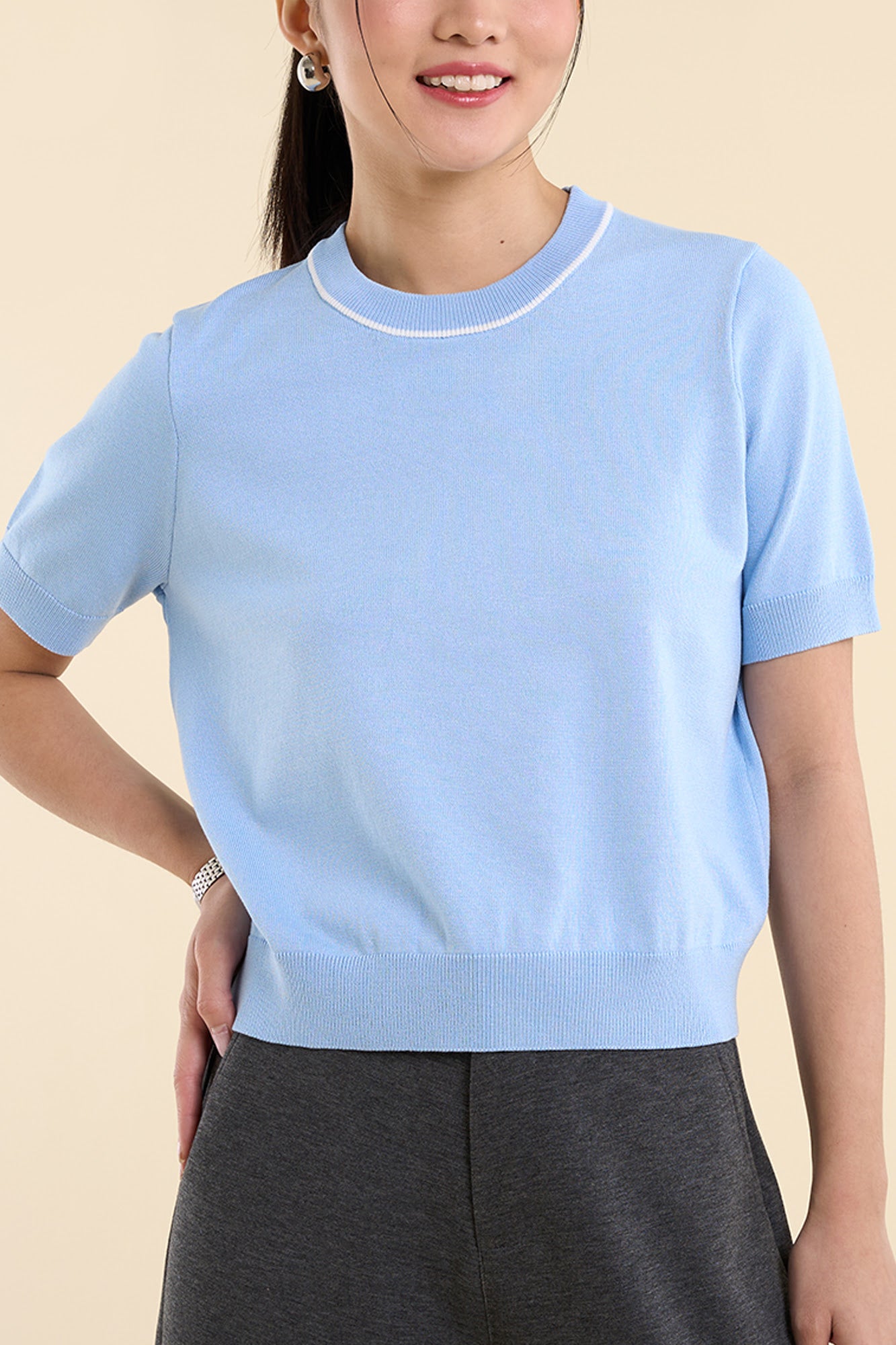 Dress Code Relaxed Fit Top with Contrast Detail