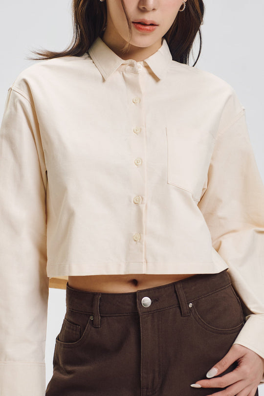 Long Sleeve Relaxed Oxford Button Down Top
