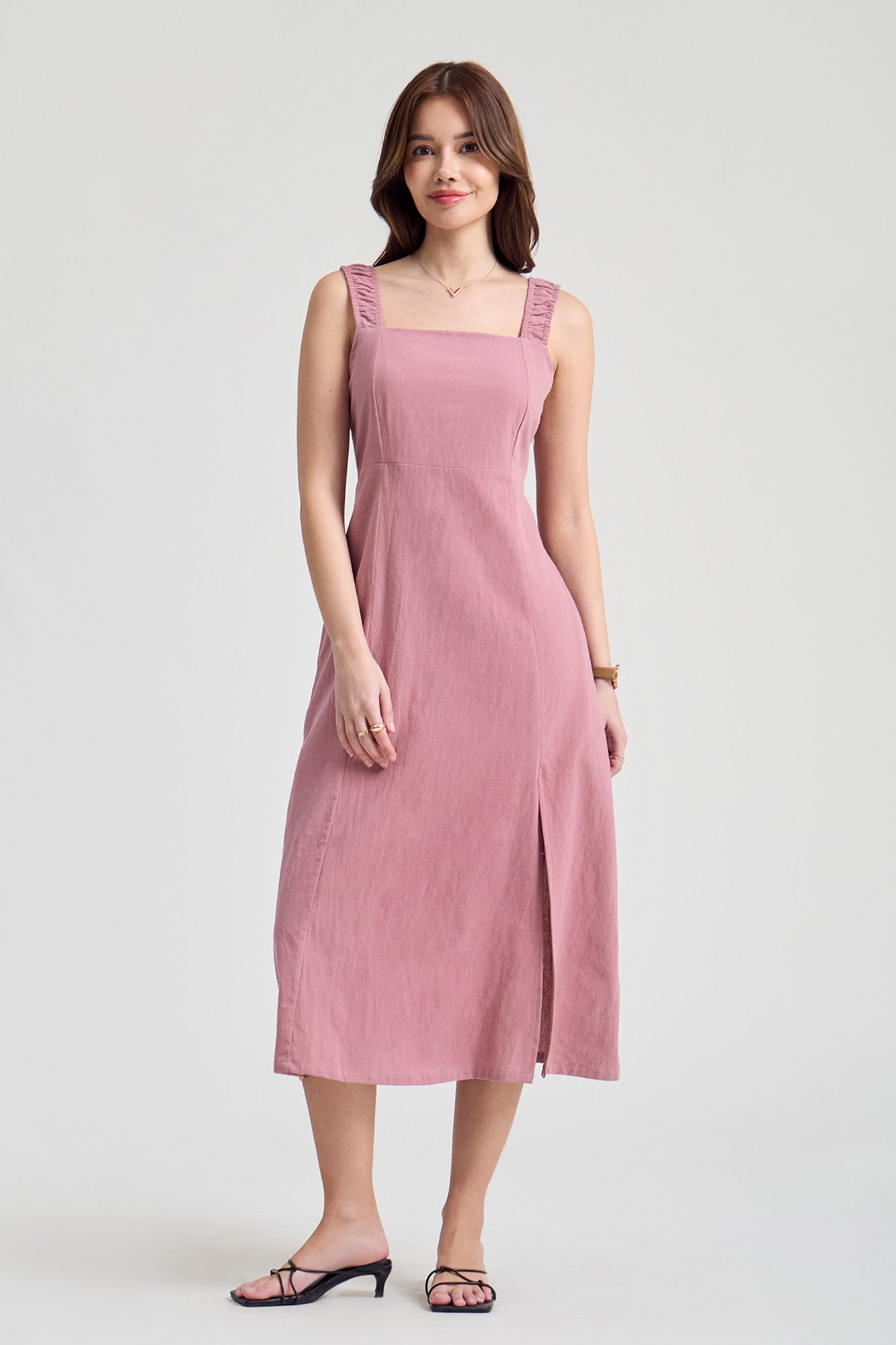 Regular Fit Maxi Dress with Strap Details – PENSHOPPE