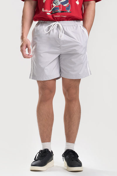 Modern Fit Nylon Shorts with Side Stripes