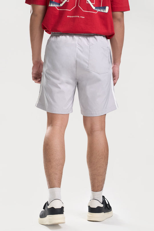 Modern Fit Nylon Shorts with Side Stripes