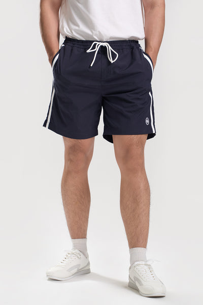 Modern Fit Nylon Shorts with Side Stripes
