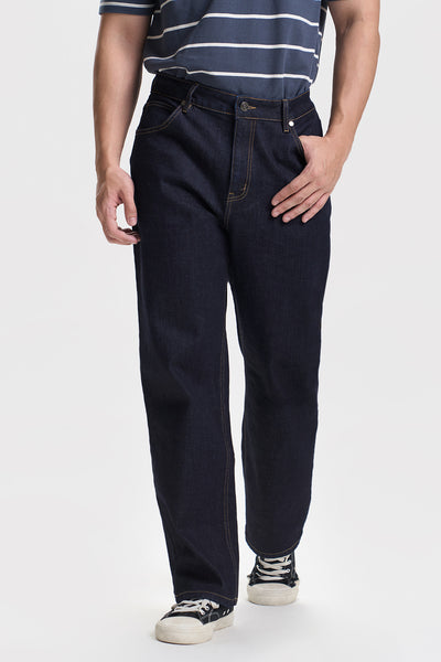 Straight Fit Turn-Up Hem Jeans