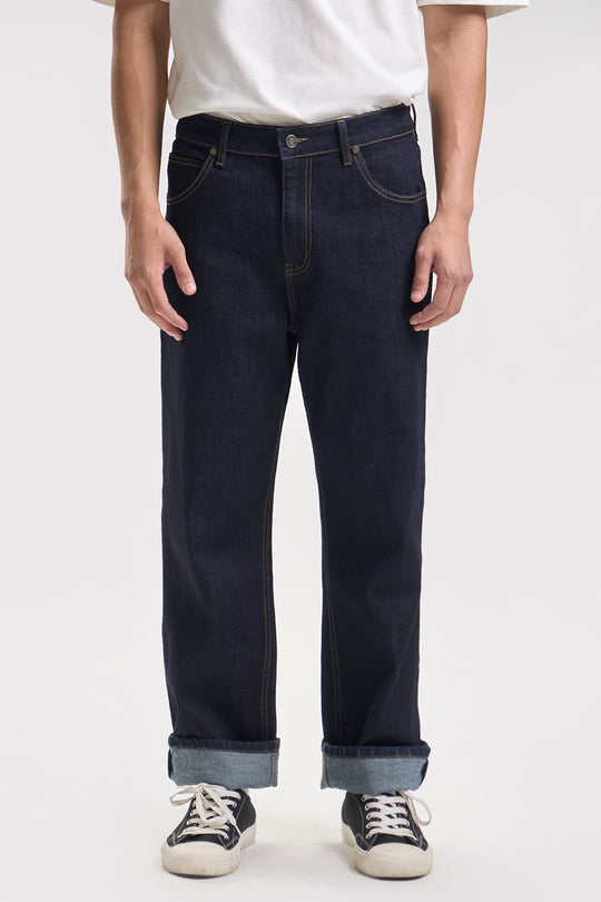 Straight Fit Turn-Up Hem Jeans