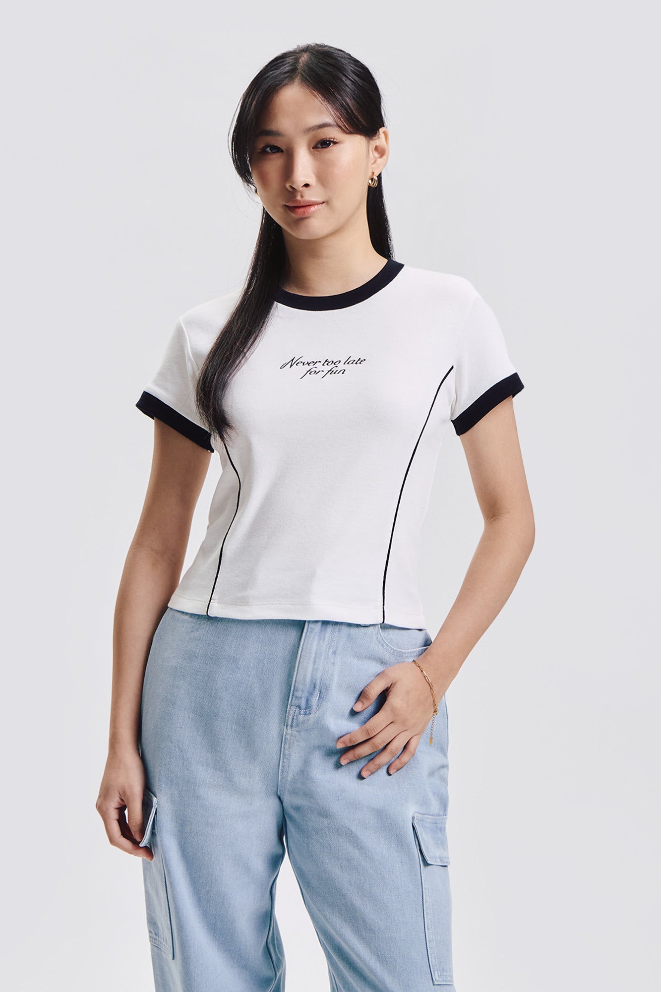 Never Too Late For Fun Slim Graphic T-Shirt