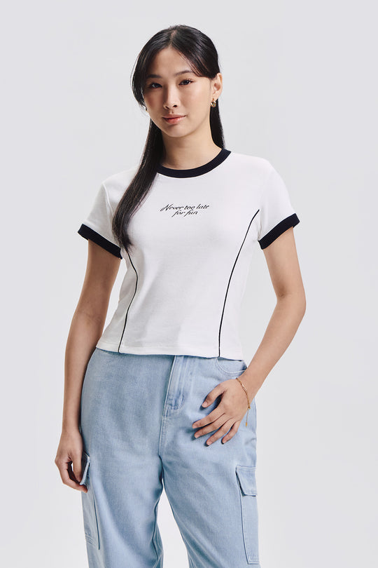 Never Too Late For Fun Slim Graphic T-Shirt
