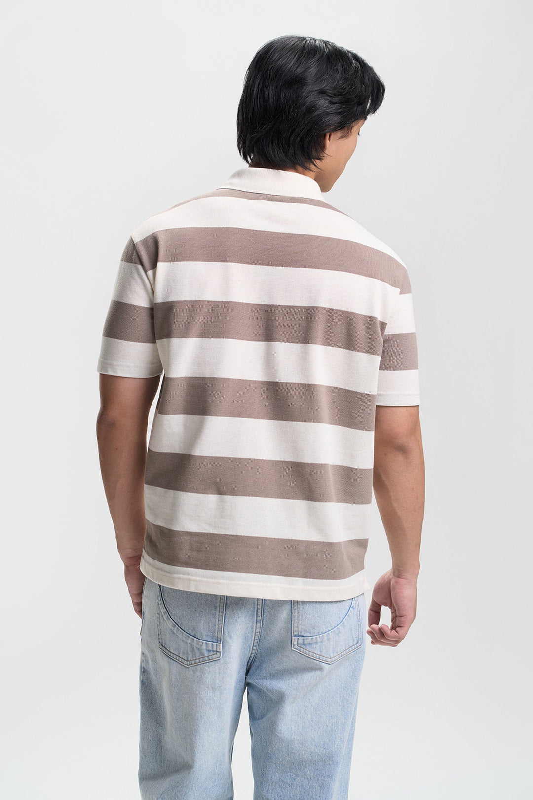Stripes Relaxed Polo with Embroidery