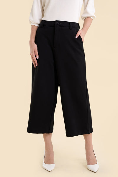 Dress Code Knit Wide Cropped Pants