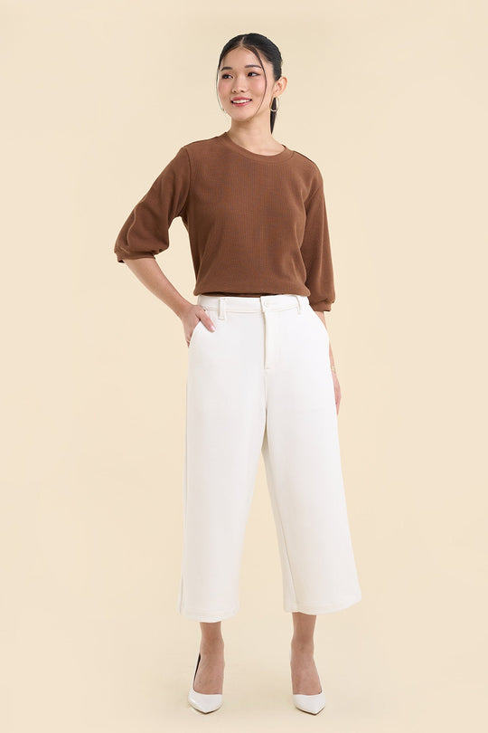 Dress Code Knit Wide Cropped Pants