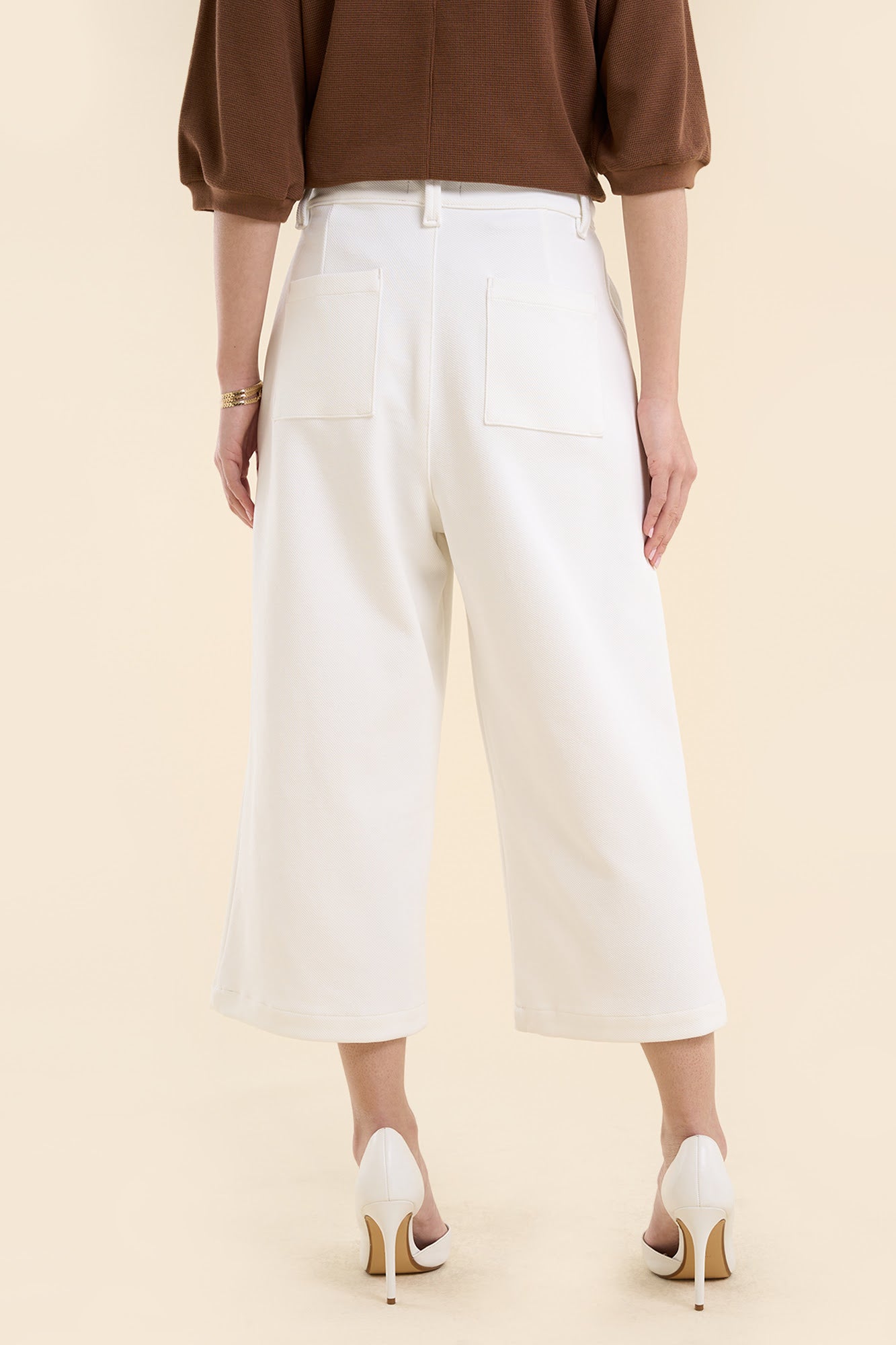 Dress Code Knit Wide Cropped Pants
