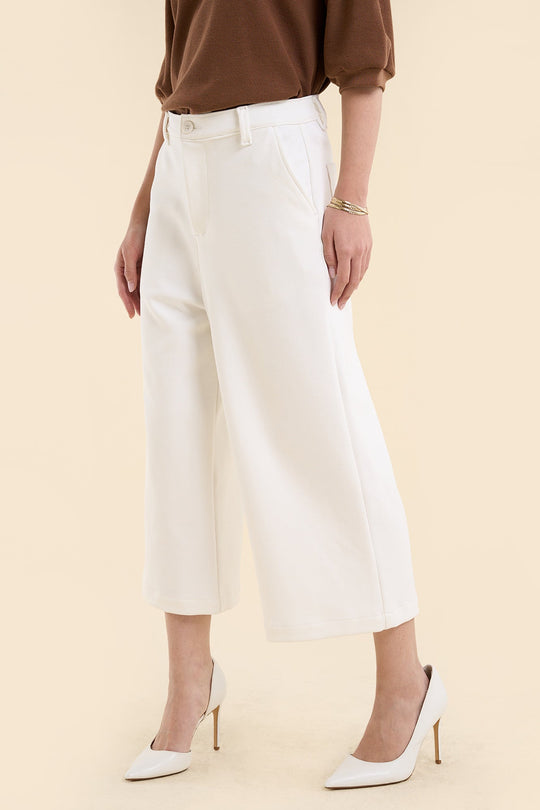 Dress Code Knit Wide Cropped Pants