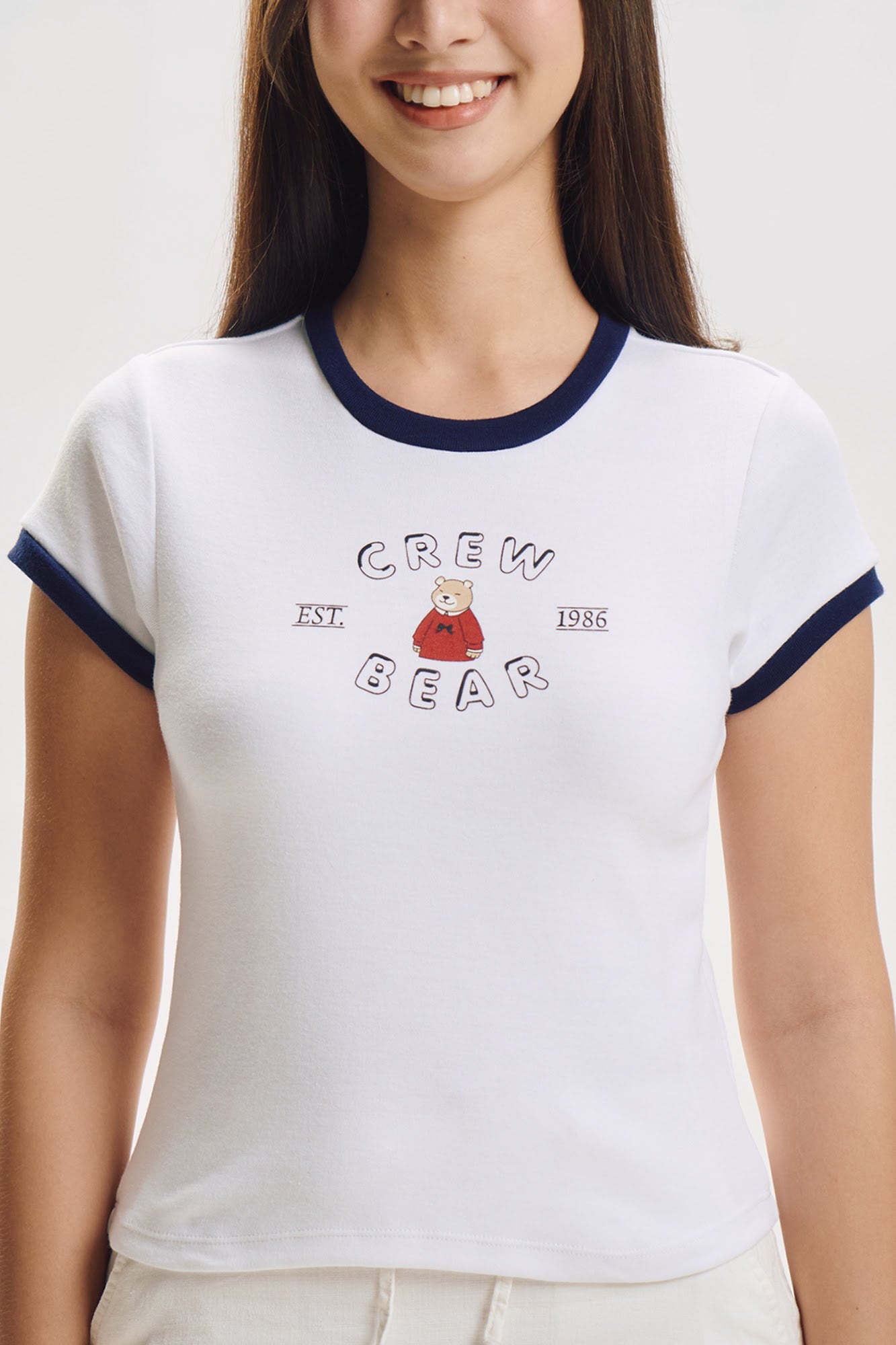 Crew Bear Ringer Slim Graphic T-Shirt