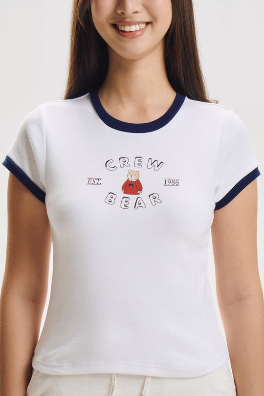 Crew Bear Ringer Slim Graphic T-Shirt