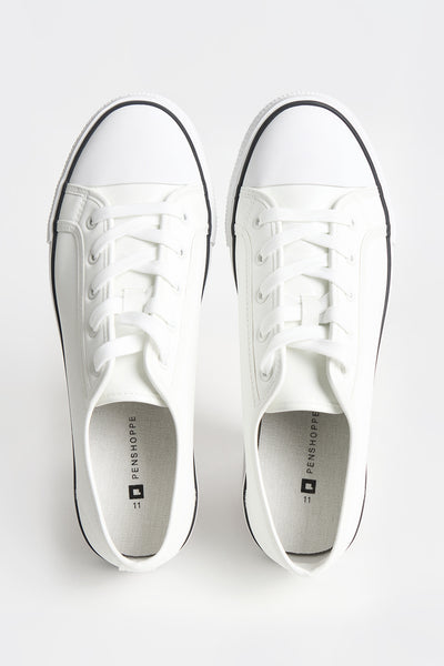 Men's Lace-Up PU Leather Sneakers