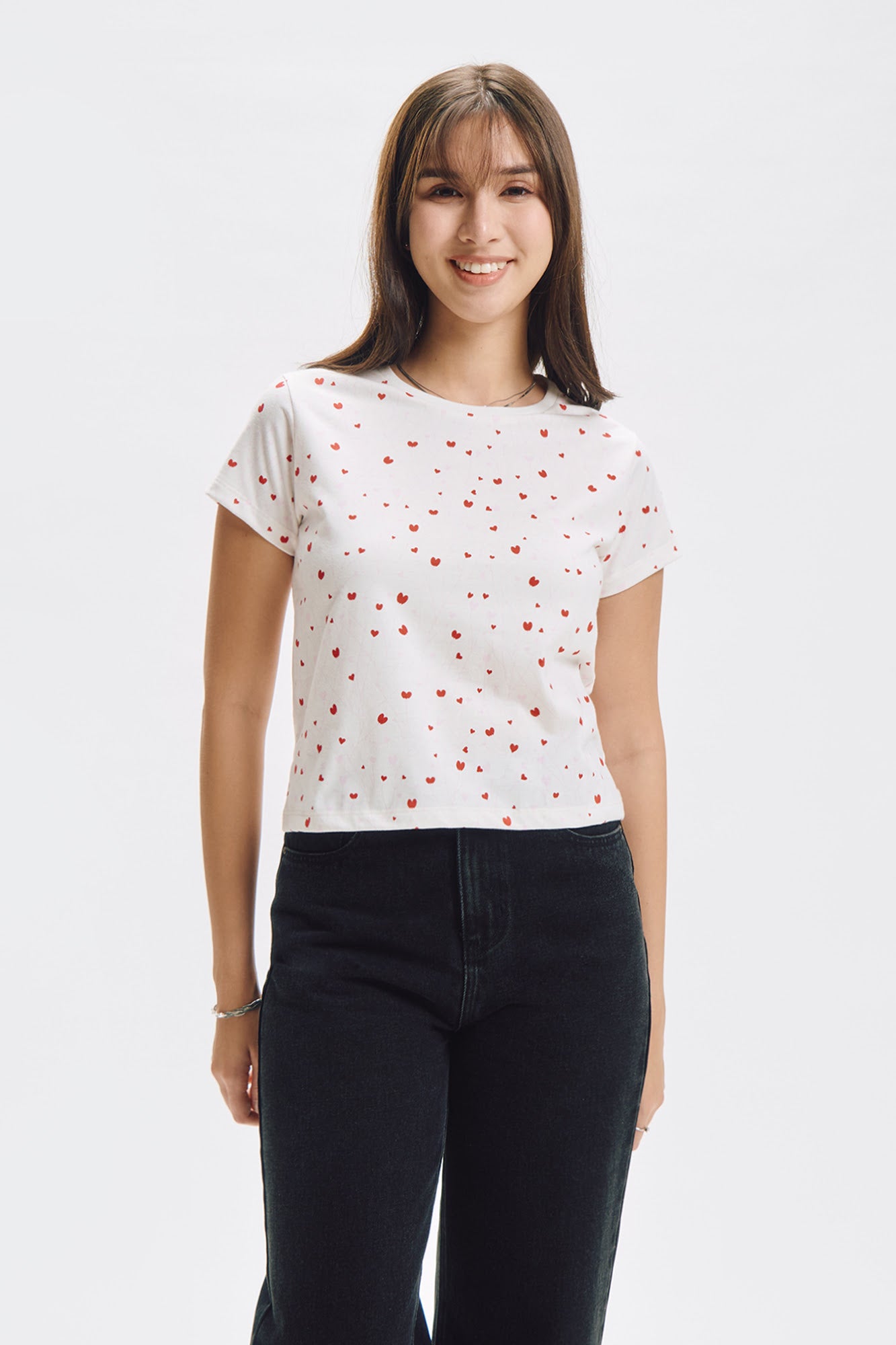 Hearts All-Over Print Relaxed T-Shirt – PENSHOPPE