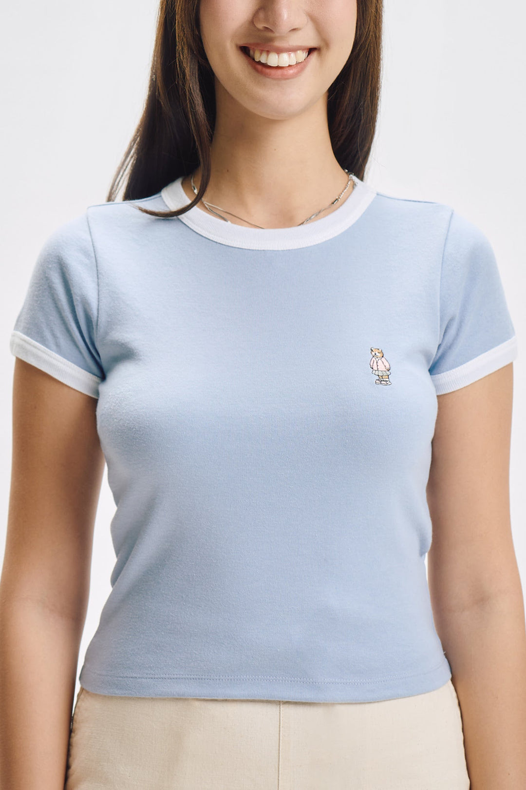 Crew Bear Slim Ringer Graphic T-Shirt