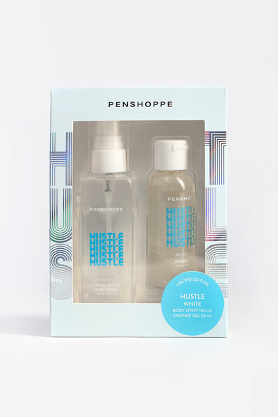 Hustle White Body Spray and Shower Gel Gift Set for Men