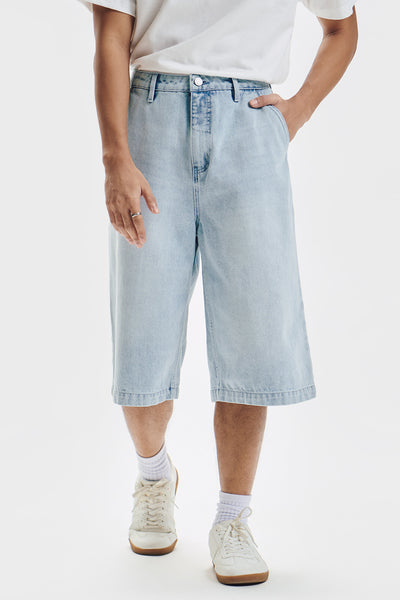 Skater Fit Denim Shorts