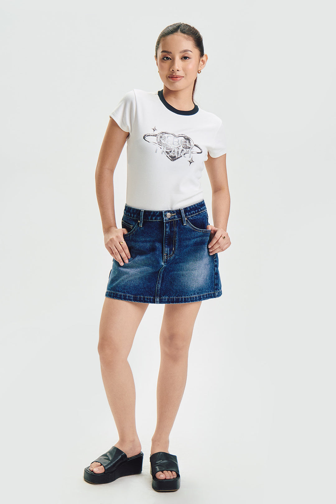 Rebel Heart Ringer Slim Graphic T-Shirt