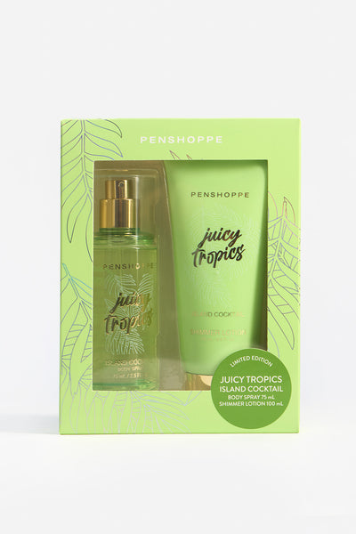 Juicy Tropics Body Spray and Shimmer Lotion Gift Set for Women