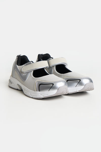 Women's Silver Mary Jane Sneakers