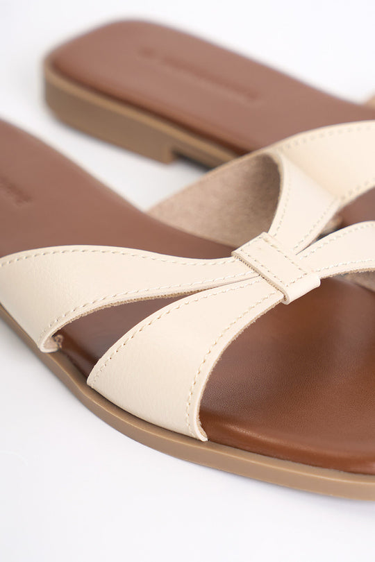 Women's Leather Slip On Sandals