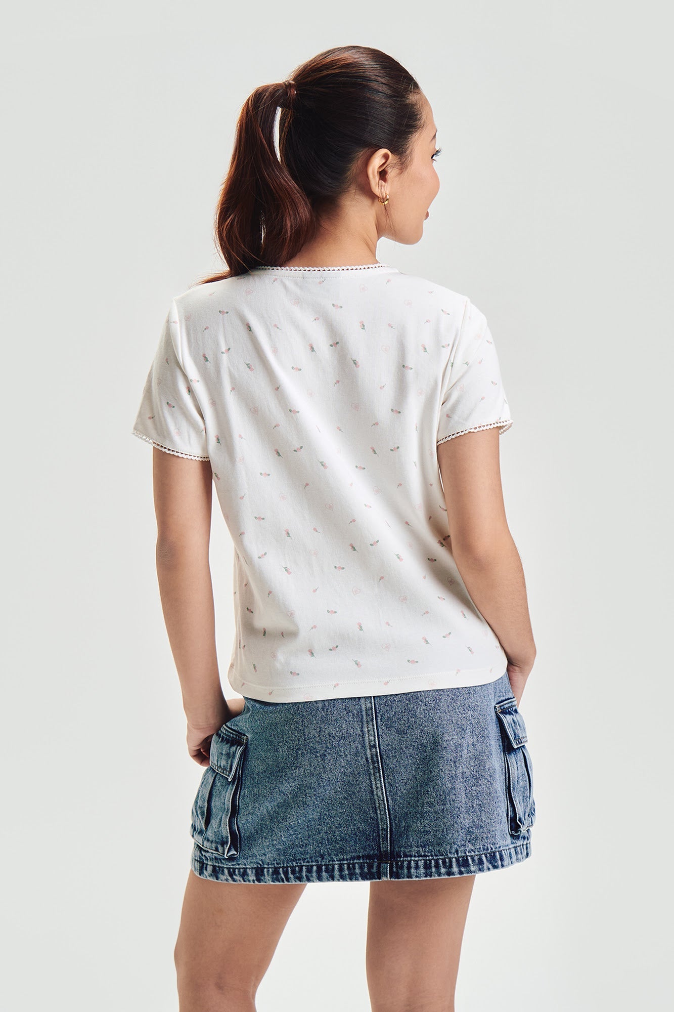 Floral All-Over Print Button Down Top