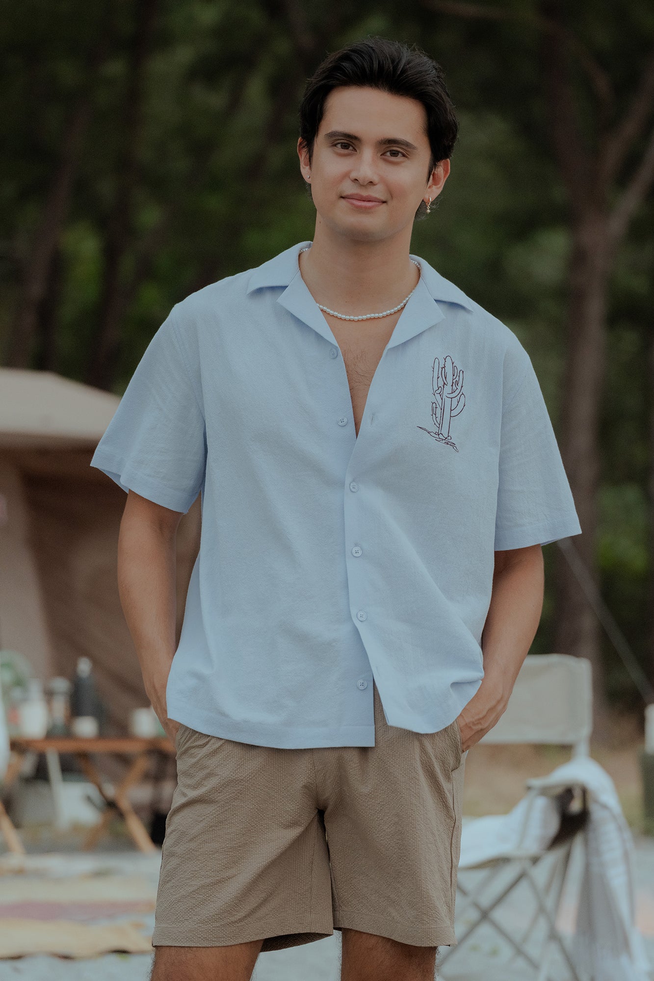 Relaxed Shirt with Embroidery