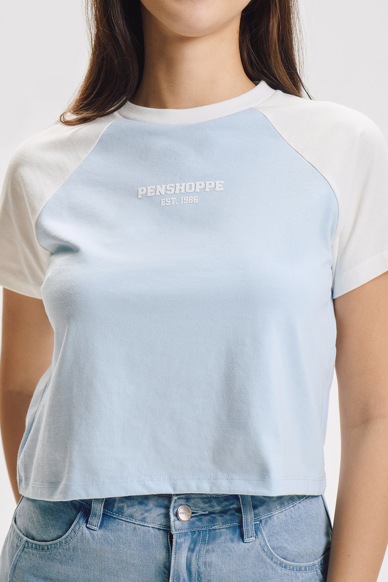 Penshoppe Relaxed Raglan Graphic T-Shirt