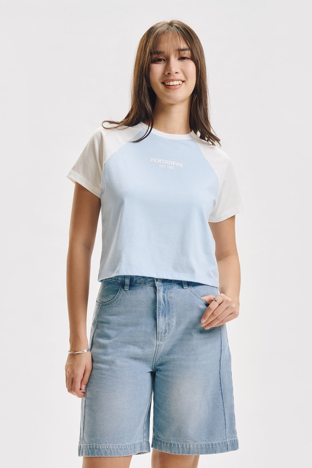Penshoppe Relaxed Raglan Graphic T-Shirt
