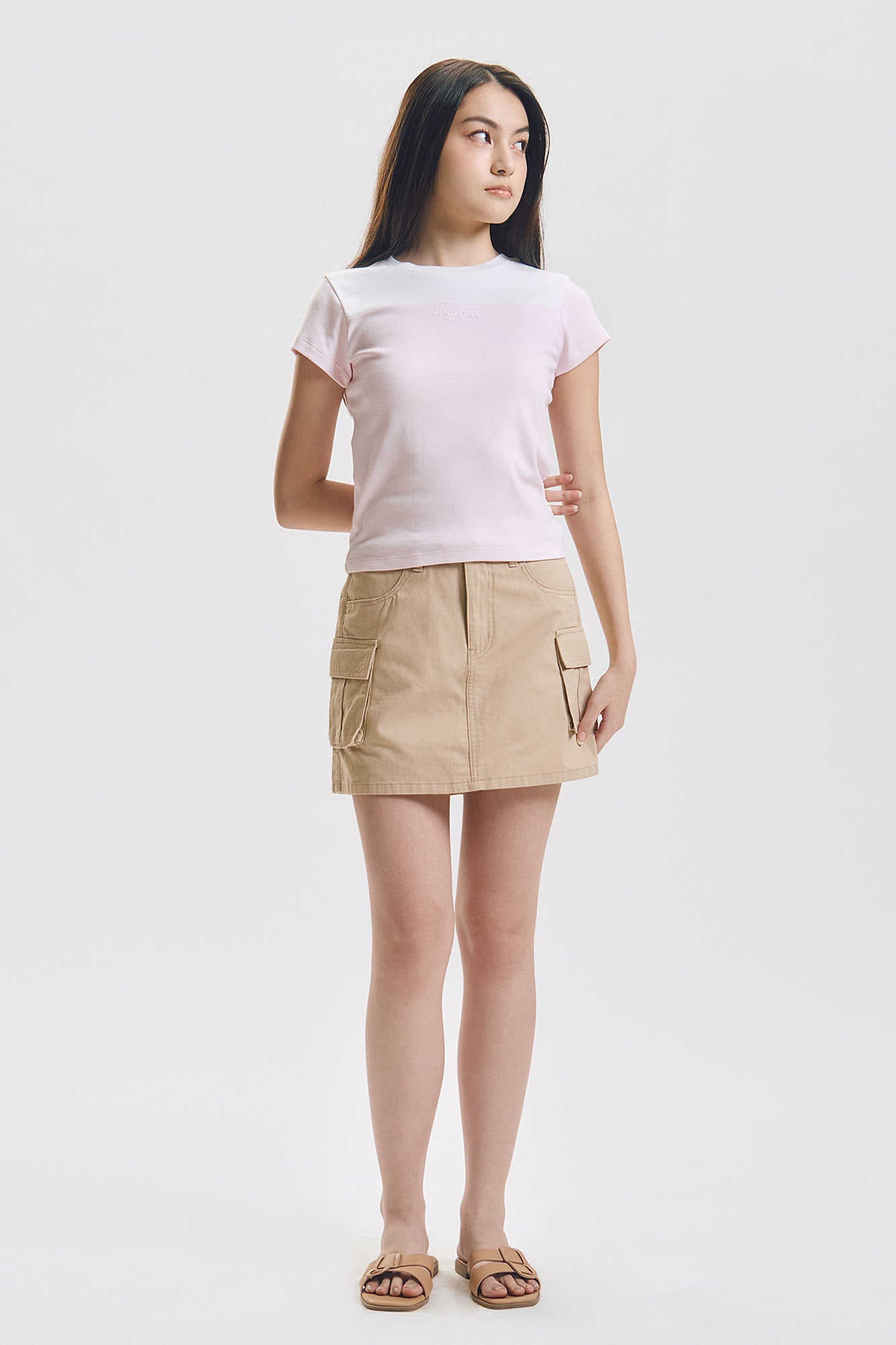 Slim Contrast Color Blocking T-Shirt with Branding