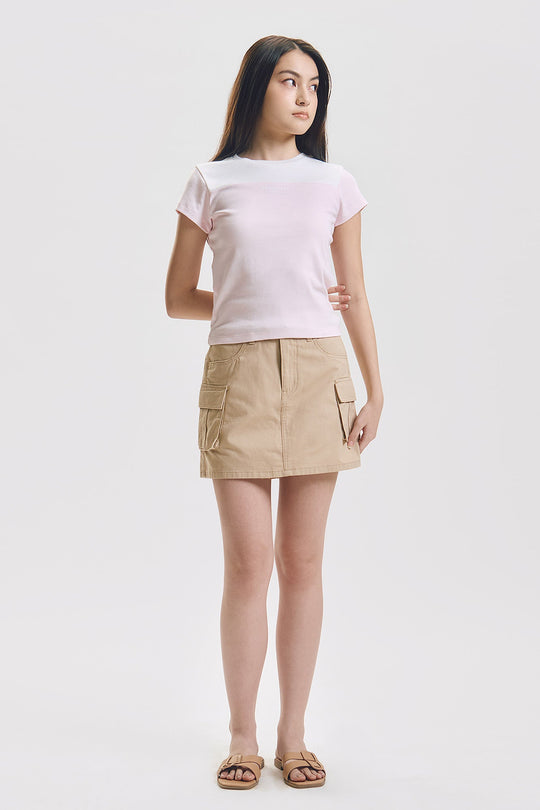 Slim Contrast Color Blocking T-Shirt with Branding